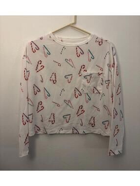Colsie Christmas Candy Canes Pajama Top Size Small